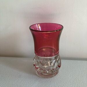 Vintage Cranberry Flashed Kings Crown Flat Juice Glass By Tiffin-Franciscan